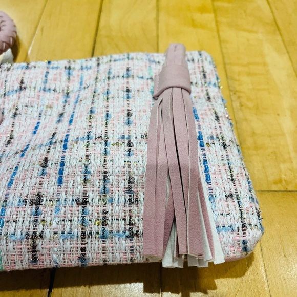 Alba Tweed Clutch with Blue and Pink Details - Picture 3 of 9